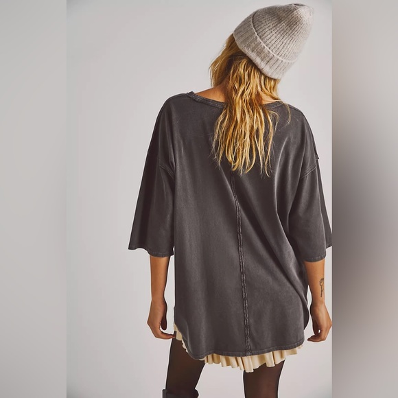 NEW Free People Care FP Harvey Tee In Washed Black - Picture 16 of 16